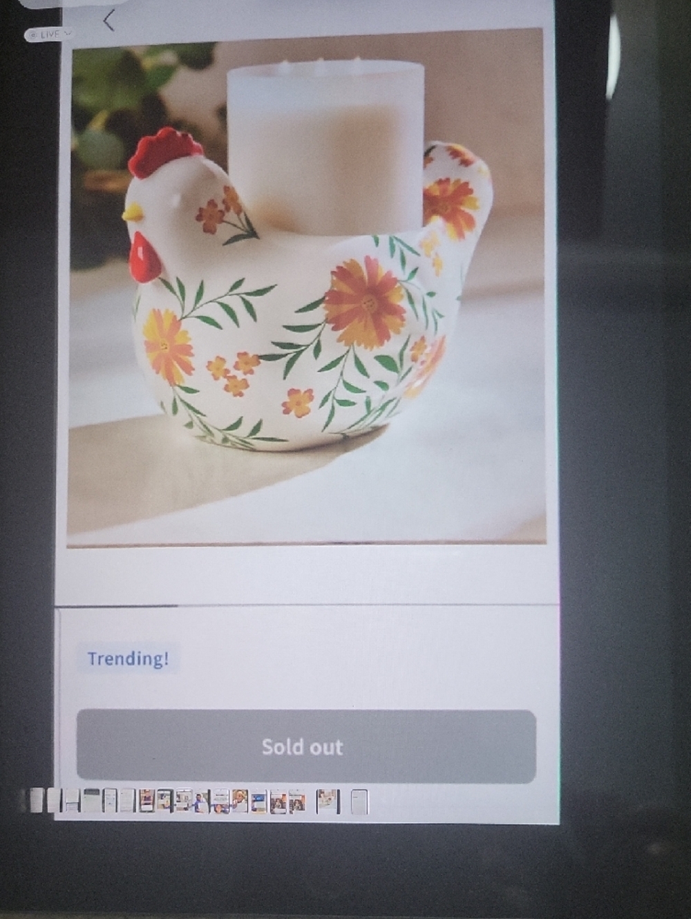 Bath & Body Works Chicken Candle Holder in White, Yellow & Pink - Picture 8 of 8